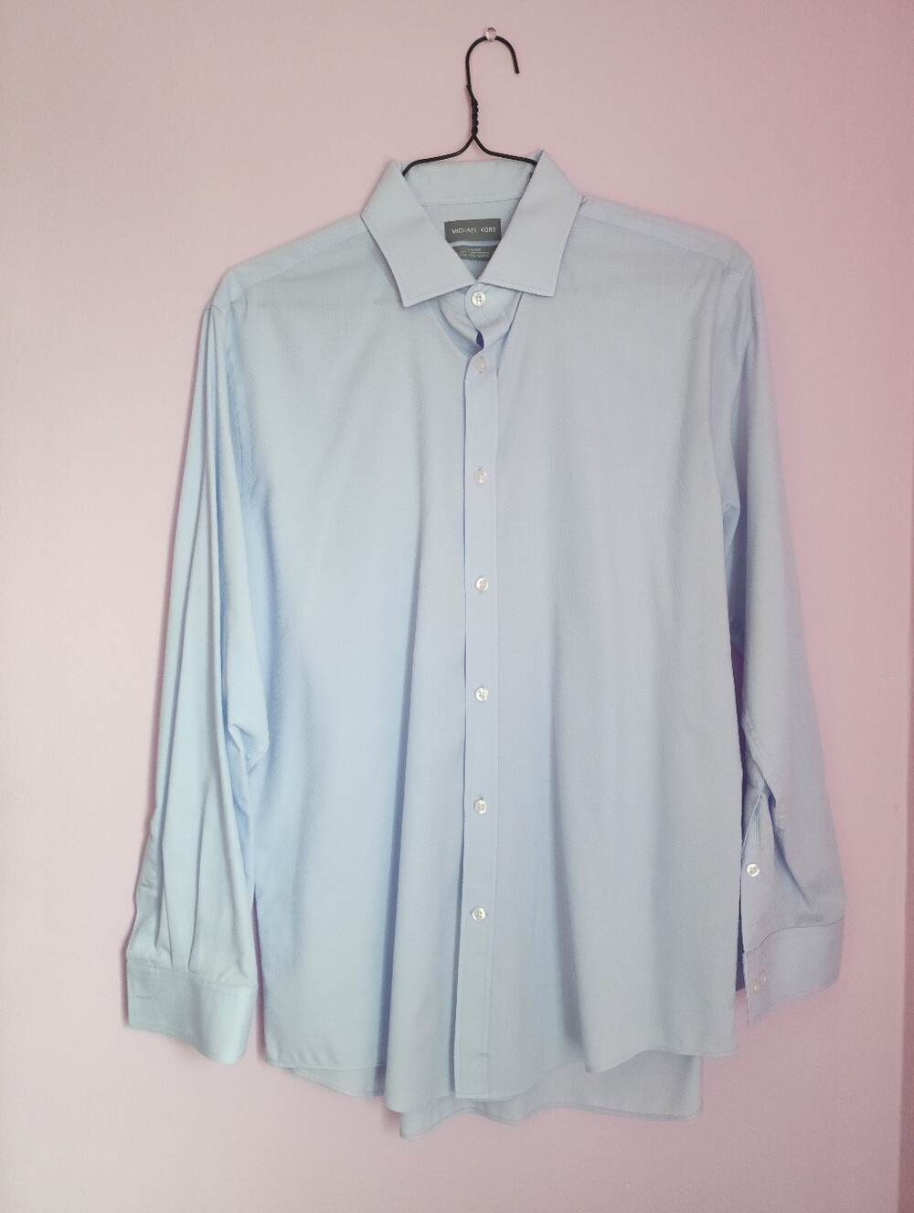 Michael Kors Light Blue Men's Dress Shirt Size 16.5 32/33 Large